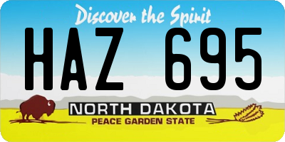 ND license plate HAZ695
