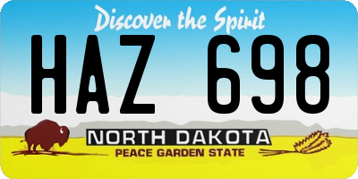ND license plate HAZ698