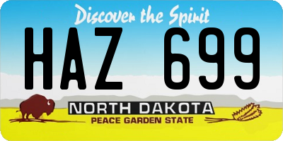 ND license plate HAZ699