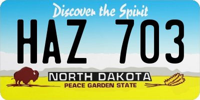 ND license plate HAZ703