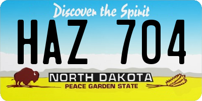 ND license plate HAZ704