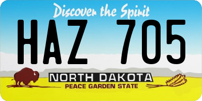 ND license plate HAZ705