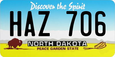 ND license plate HAZ706