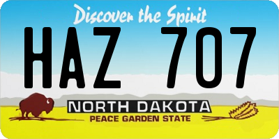 ND license plate HAZ707