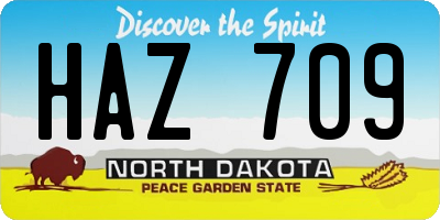 ND license plate HAZ709