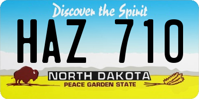 ND license plate HAZ710