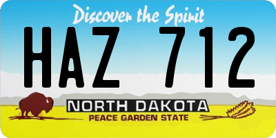 ND license plate HAZ712