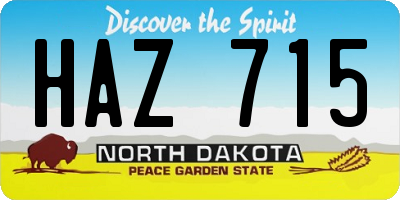 ND license plate HAZ715
