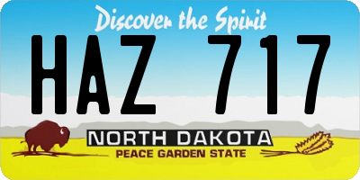 ND license plate HAZ717