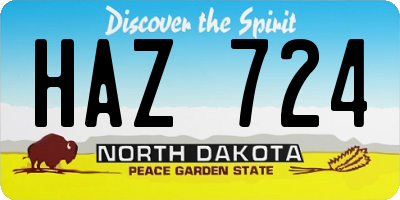 ND license plate HAZ724