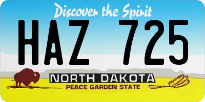 ND license plate HAZ725
