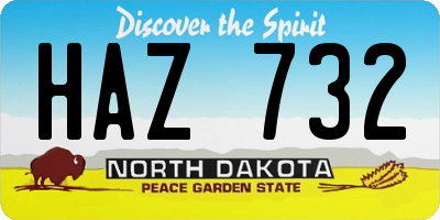 ND license plate HAZ732