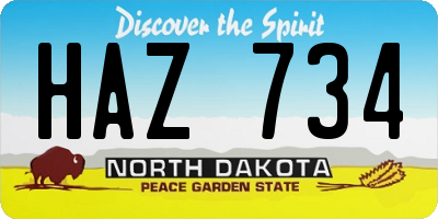 ND license plate HAZ734