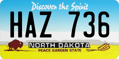 ND license plate HAZ736