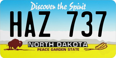 ND license plate HAZ737