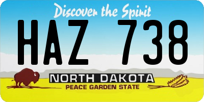 ND license plate HAZ738