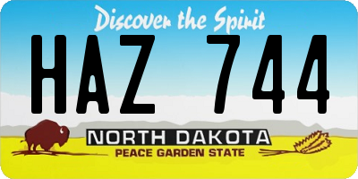 ND license plate HAZ744