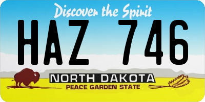 ND license plate HAZ746