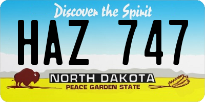 ND license plate HAZ747