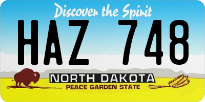 ND license plate HAZ748