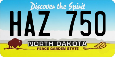 ND license plate HAZ750