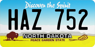 ND license plate HAZ752