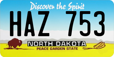 ND license plate HAZ753