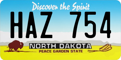 ND license plate HAZ754