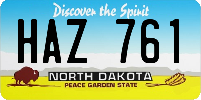 ND license plate HAZ761