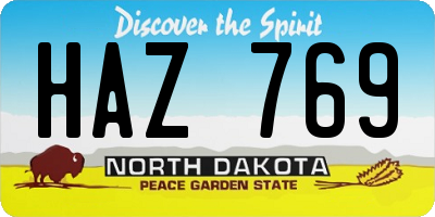 ND license plate HAZ769