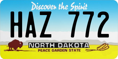 ND license plate HAZ772