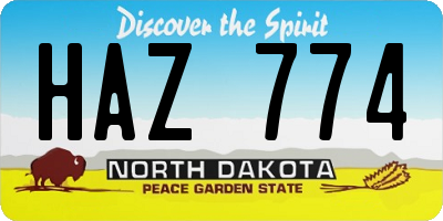 ND license plate HAZ774