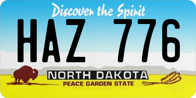 ND license plate HAZ776