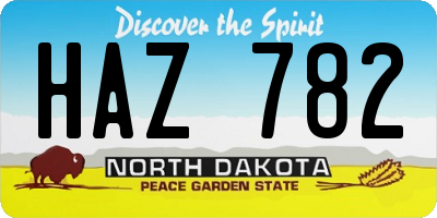 ND license plate HAZ782