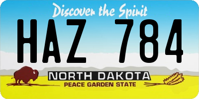 ND license plate HAZ784