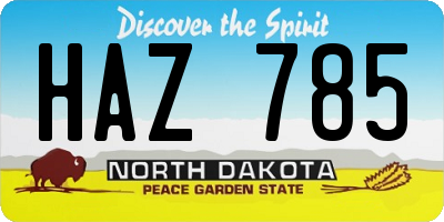 ND license plate HAZ785