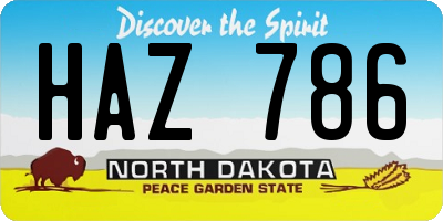 ND license plate HAZ786