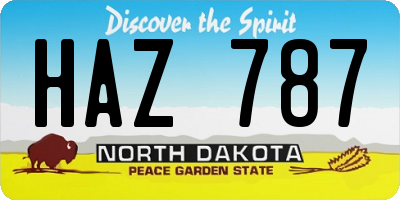 ND license plate HAZ787
