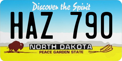 ND license plate HAZ790