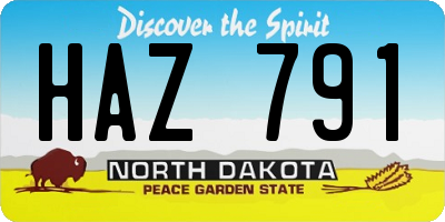 ND license plate HAZ791