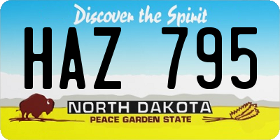ND license plate HAZ795