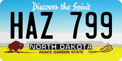 ND license plate HAZ799