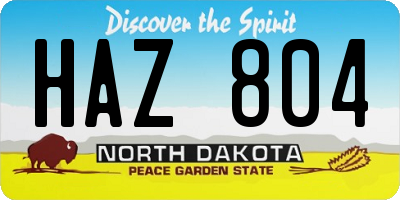 ND license plate HAZ804