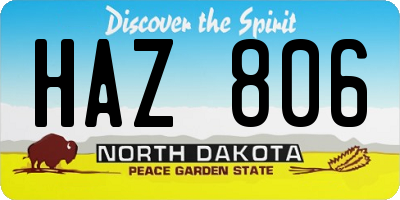 ND license plate HAZ806