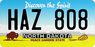 ND license plate HAZ808