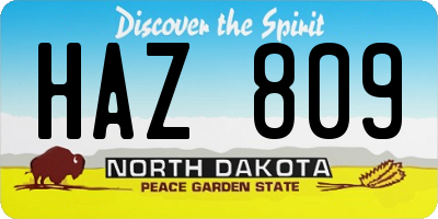 ND license plate HAZ809