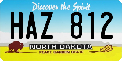 ND license plate HAZ812