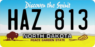ND license plate HAZ813