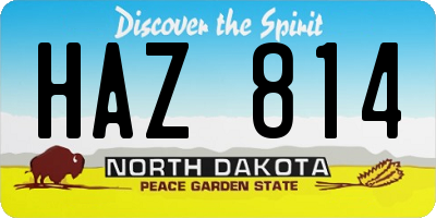 ND license plate HAZ814
