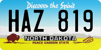 ND license plate HAZ819